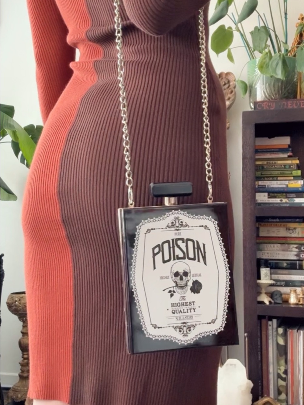 Killstar Black Poison Bottle Crossbody Bag